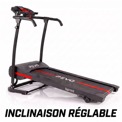 Tapis de Course Électrique REVO Sprint – 1100 W / 1,5 HP – Vitesse jusqu'à 12 km/h – Pliable – Inclinaison Réglable