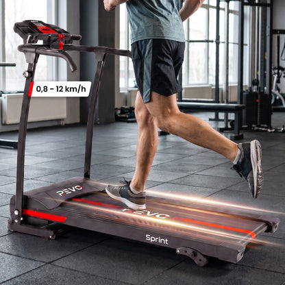 Tapis de Course Électrique REVO Sprint – 1100 W / 1,5 HP – Vitesse jusqu'à 12 km/h – Pliable – Inclinaison Réglable
