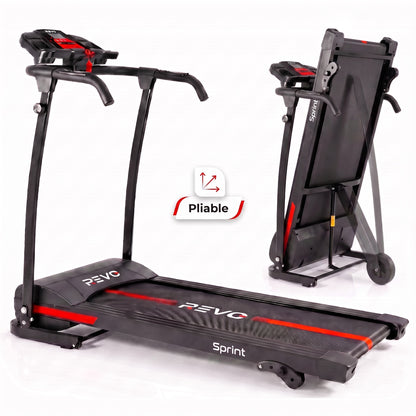 Tapis de Course Électrique REVO Sprint – 1100 W / 1,5 HP – Vitesse jusqu'à 12 km/h – Pliable – Inclinaison Réglable