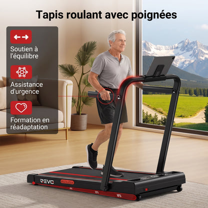 Tapis de Course Pliable REVO Vantage – Moteur 3.0HP – Inclinaison Manuelle 16% – Vitesse 1-10 km/h – Télécommande