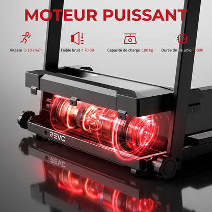 Tapis de Course Pliant REVO Pace – 10 km/h – 12 Programmes – Charge 100 kg – Écran LED