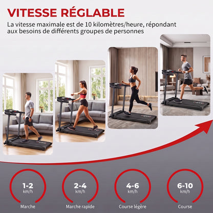 Tapis de Course Pliant REVO Pace – 10 km/h – 12 Programmes – Charge 100 kg – Écran LED