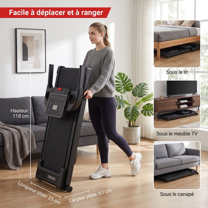 Tapis de Course Pliant REVO Pace – 10 km/h – 12 Programmes – Charge 100 kg – Écran LED