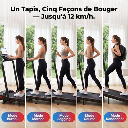 Tapis de Course Pliant REVO Trail – 12 km/h – 12 Programmes HIIT – Écran LED & Application Connectée