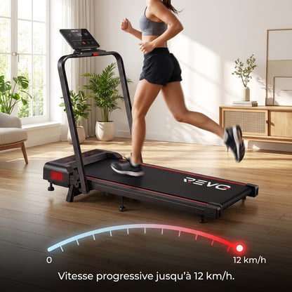 Tapis de Course Pliant REVO Trail – 12 km/h – 12 Programmes HIIT – Écran LED & Application Connectée