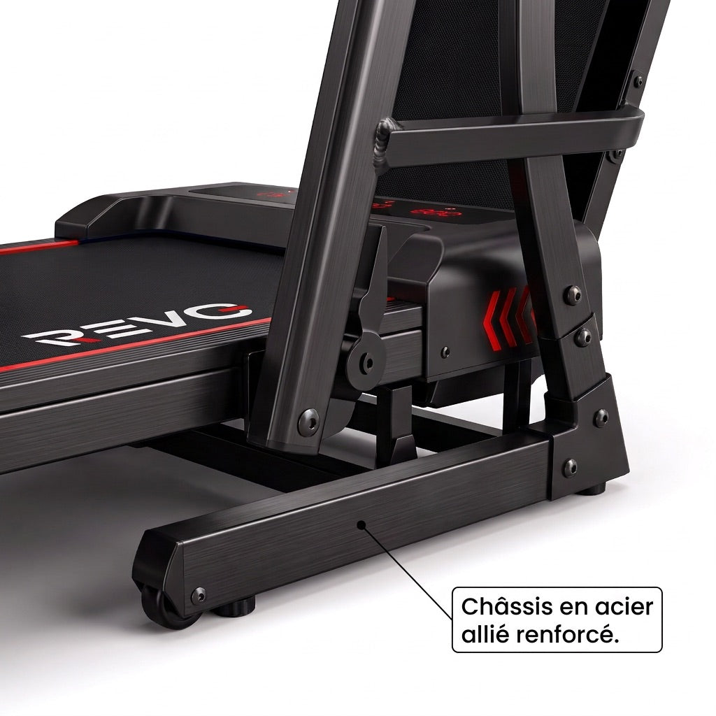 Tapis de Course Pliant REVO Trail – 12 km/h – 12 Programmes HIIT – Écran LED & Application Connectée