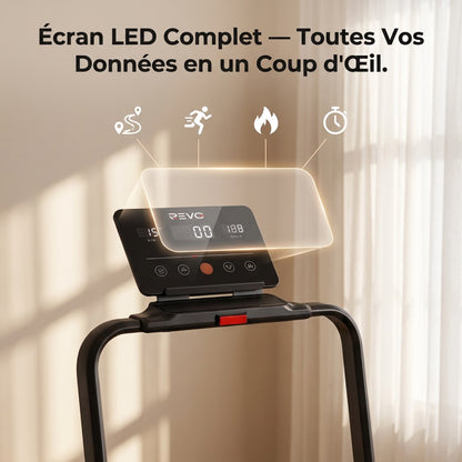 Tapis de Course Pliant REVO Trail – 12 km/h – 12 Programmes HIIT – Écran LED & Application Connectée