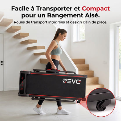 Tapis de Course Pliant REVO Trail – 12 km/h – 12 Programmes HIIT – Écran LED & Application Connectée