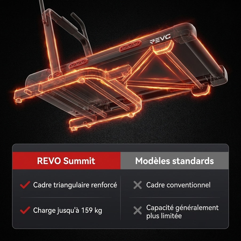Tapis de Course Pliant REVO Summit – 10km/h – Charge 159kg – Écran LED