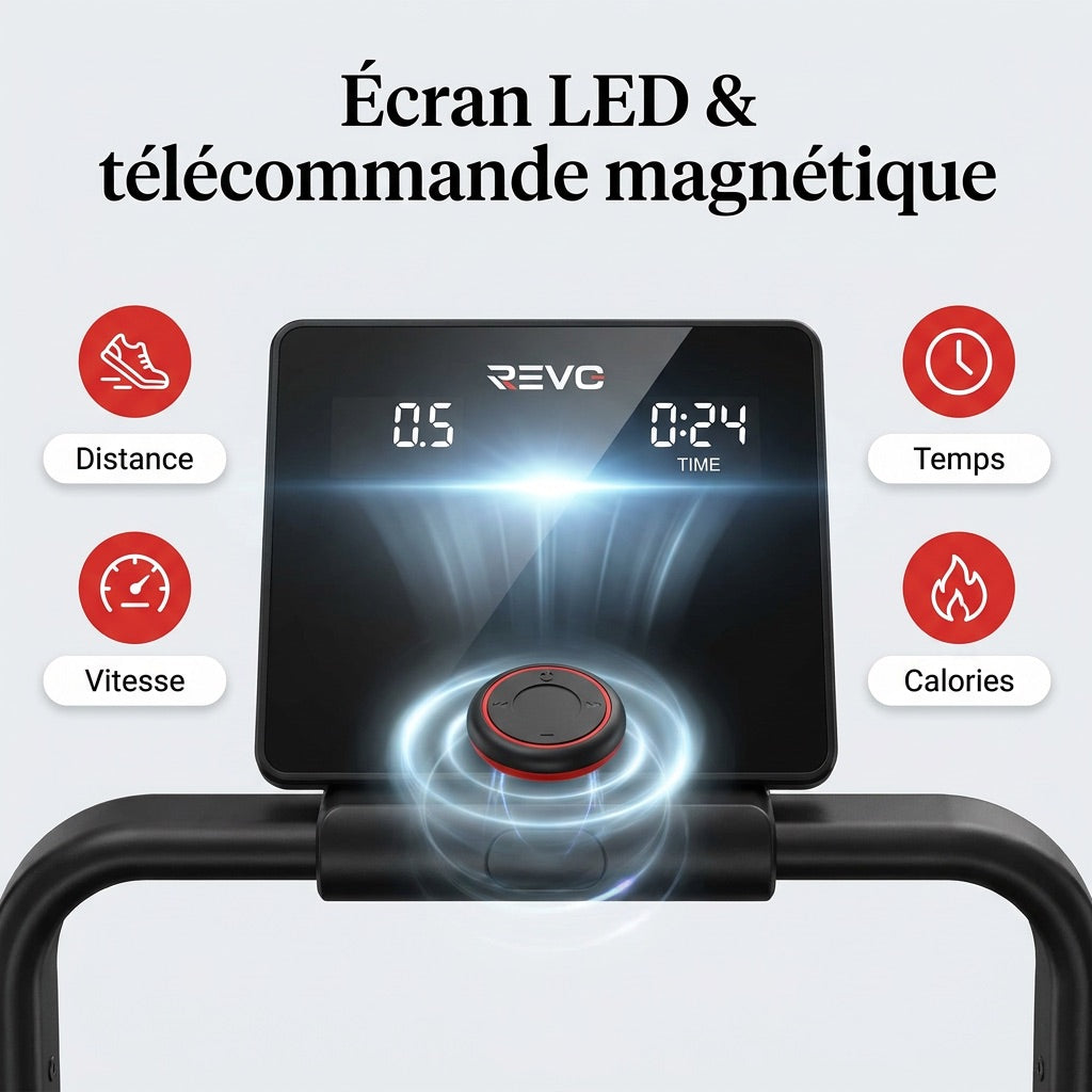 Tapis de Course Pliant REVO Summit – 10km/h – Charge 159kg – Écran LED