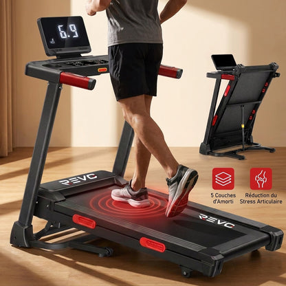 Tapis de Course REVO Elevate 15 – Inclinaison Automatique 15 % – 2,5 CV – 12 km/h – Pliable & Connecté