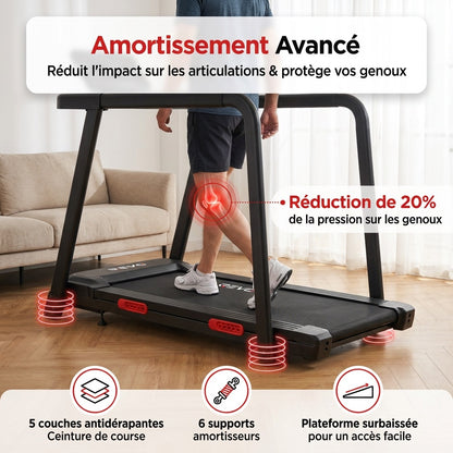 REVO SafeWalk 3 – Tapis de Course Sécurisé 3,0 CV – 0,8 à 8,5 km/h – Mains Courantes & Suivi Cardiaque