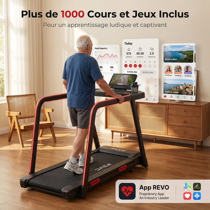 REVO SafeWalk 3 – Tapis de Course Sécurisé 3,0 CV – 0,8 à 8,5 km/h – Mains Courantes & Suivi Cardiaque