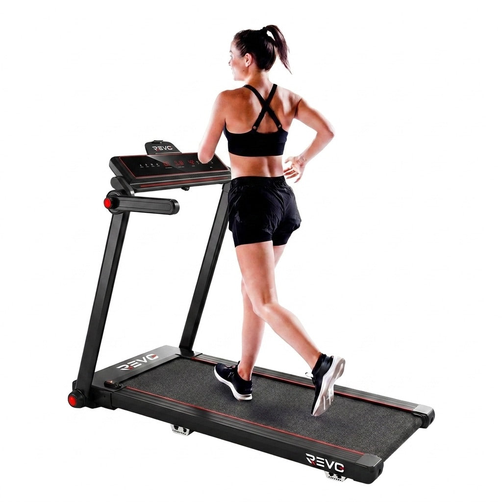 Tapis de Course Pliable REVO Tempo 16 – 1 à 16 km/h – 16 Programmes – Surface 120 × 45 cm – Pliage Ultra-Compact 19 cm