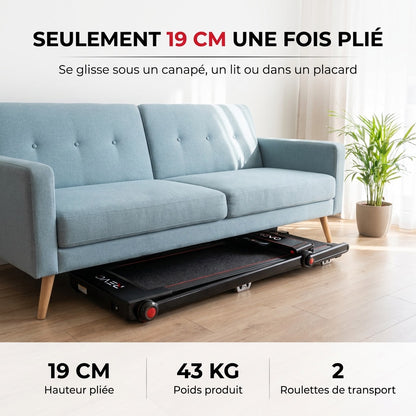 Tapis de Course Pliable REVO Tempo 16 – 1 à 16 km/h – 16 Programmes – Surface 120 × 45 cm – Pliage Ultra-Compact 19 cm
