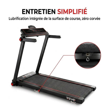 Tapis de Course Pliable REVO Tempo 16 – 1 à 16 km/h – 16 Programmes – Surface 120 × 45 cm – Pliage Ultra-Compact 19 cm