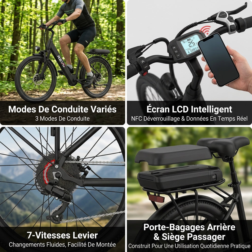 Vélo Électrique REVO Horizon 24 – 250 W – Autonomie jusqu’à 40 km – Batterie 36 V 10 Ah – 7 Vitesses
