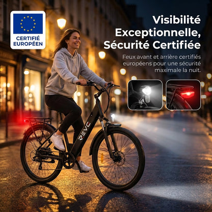 Vélo Électrique REVO Venture – 250 W – Autonomie jusqu’à 100 km – Batterie 561,6 Wh – Roues 27,5" – Freins Hydrauliques