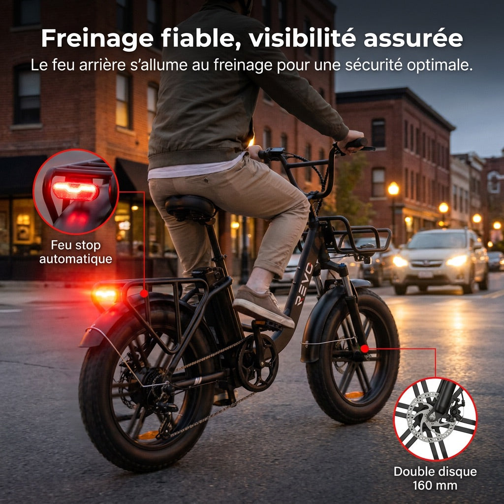 Vélo Électrique Fat Bike REVO Terra Boost – 250 W – Autonomie jusqu’à 126 km – Batterie 48 V 13 Ah – Couple 75 Nm – Pneus 20" x 4"