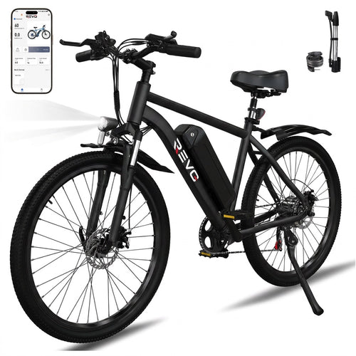 Vélo Électrique VTT REVO Trail – 250 W – Autonomie 35 à 90 km – Batterie 36 V 10,4 Ah – Pneus 26" – 7 Vitesses