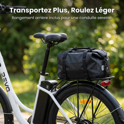Vélo Électrique REVO CityFlow – 250 W – Autonomie 90 km – Batterie 561,6 Wh – Shimano 7 Vitesses – Roues 26"