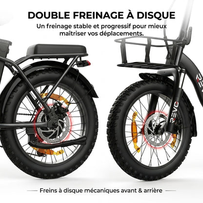 Vélo Électrique Pliable REVO Cargo – 250 W – Autonomie jusqu’à 80 km – Batterie 468 Wh – Pneus Fat 20 × 3.0″