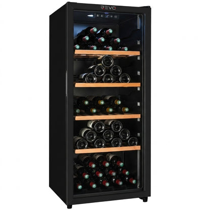Cave à Vin de Vieillissement REVO Héritage – 116 Bouteilles – 213 L – 4 Clayettes en Bois – Température Réglable