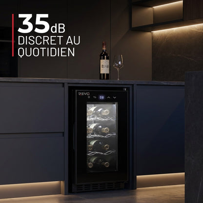 Cave à Vin REVO Origine – 8 Bouteilles – 21 L – Température Réglable 8 à 18 °C – Commande Tactile – 35 dB