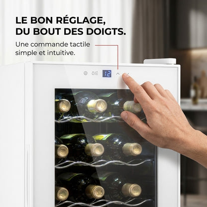 Cave à Vin REVO Réserve 18 – 18 Bouteilles – 50 L – Refroidissement par Compresseur – 43 dB – Commande Tactile