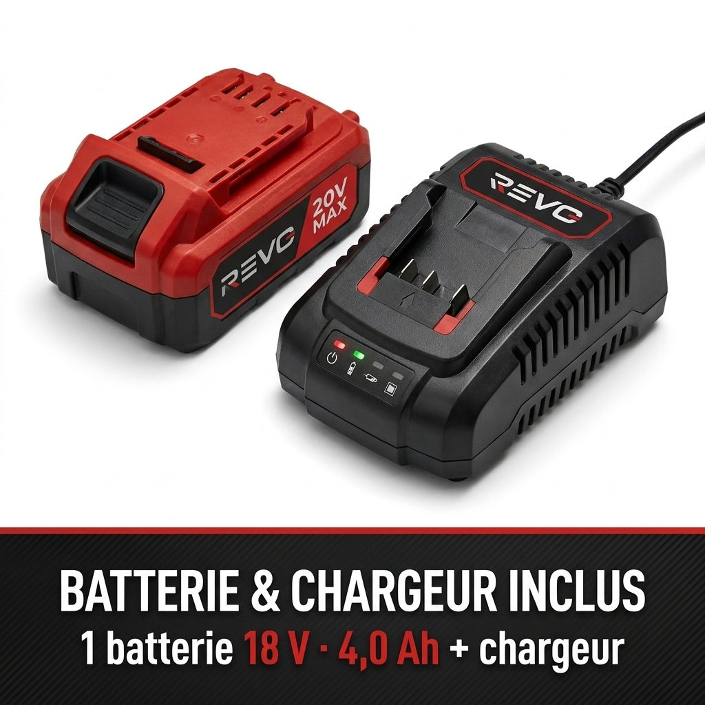 Tondeuse à Gazon sans Fil REVO Swift 200 – 18 V, 33 cm, Moteur Brushless, Batterie 4,0 Ah Incluse, Bac 30 L – Jusqu’à 200 m²