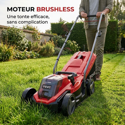 Tondeuse à Gazon sans Fil REVO Swift 200 – 18 V, 33 cm, Moteur Brushless, Batterie 4,0 Ah Incluse, Bac 30 L – Jusqu’à 200 m²