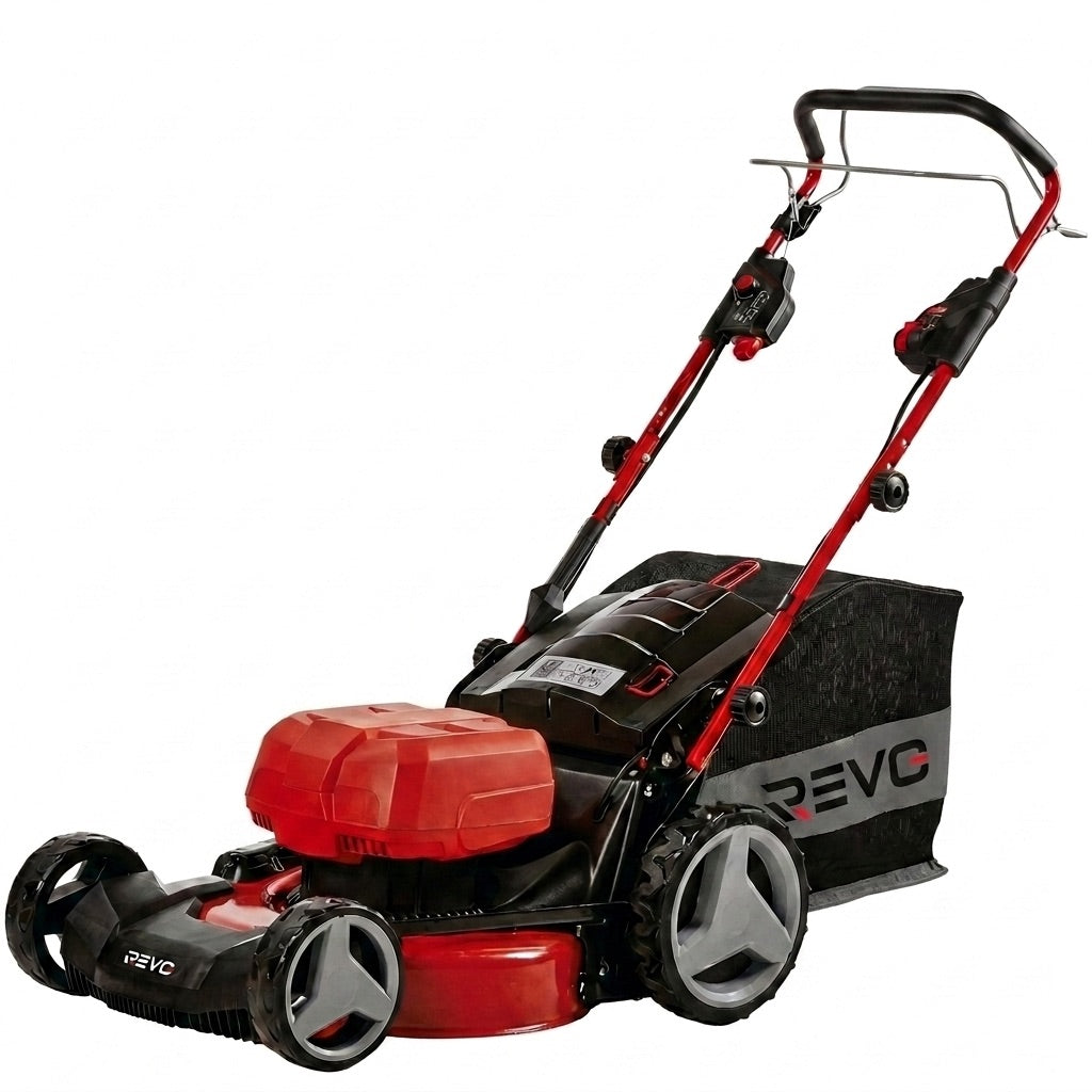 Tondeuse à Gazon sans Fil Auto-tractée REVO Force 700 – 36 V – Coupe 47 cm – 4 Batteries 4,0 Ah – Bac 75 L – Jusqu’à 700 m²