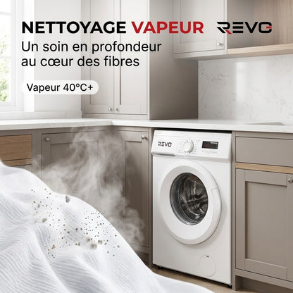 Lave-Linge Hublot REVO Élégance 8 – Machine à Laver 8 kg – Classe A – 1400 tr/min – 15 Programmes, Vapeur & Format Slim