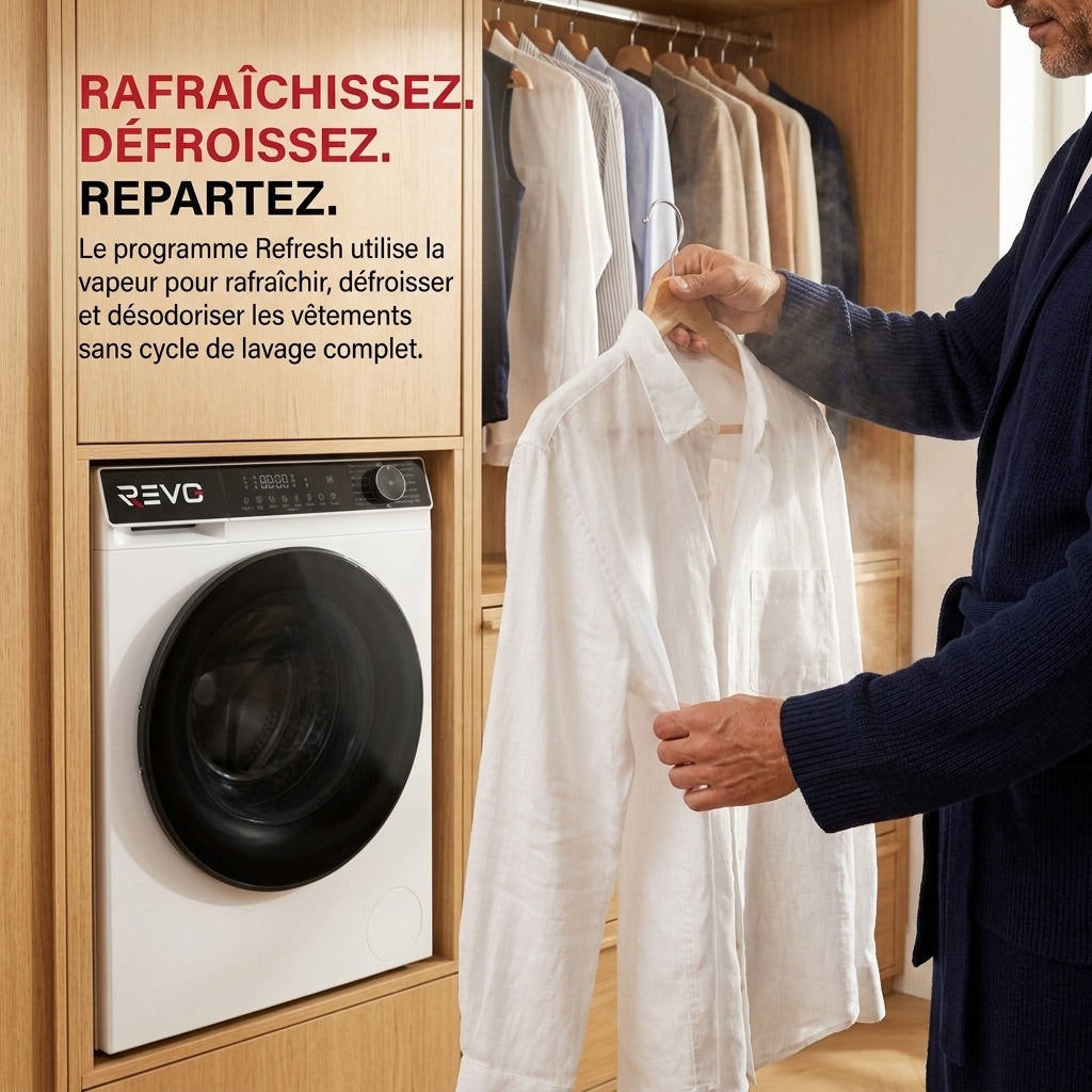 Lave-Linge Hublot REVO Majesta 13 – Machine à Laver 13 kg – Classe A – 1400 tr/min – 15 Programmes – Vapeur & Connectée