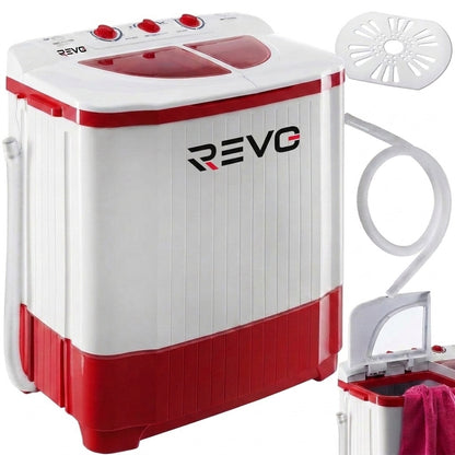Mini Lave-Linge REVO Nomad 4.5 – Machine à Laver Portable 4,5 kg – Essorage 3,5 kg – 2 Compartiments – 1320 tr/min