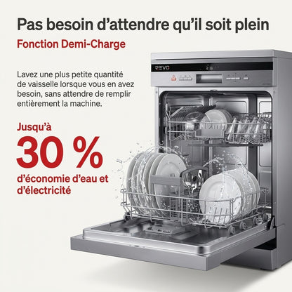 Lave-Vaisselle Pose Libre REVO Altis 14 – 14 Couverts – 44 dB – 8 Programmes – Ouverture Automatique – Inox