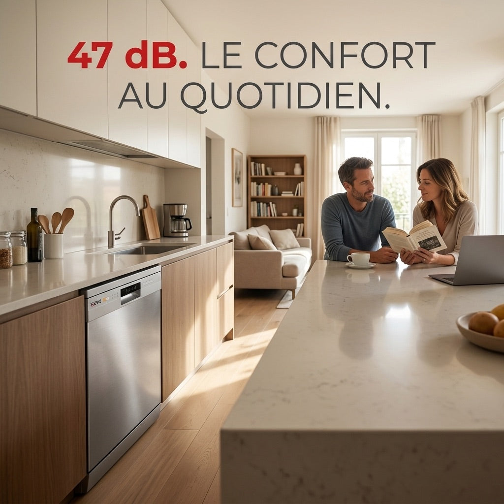 Lave-Vaisselle Pose Libre REVO Soreva 12 – 12 Couverts – 47 dB – 6 Programmes – Lavage Hygiénique 72°C – Inox