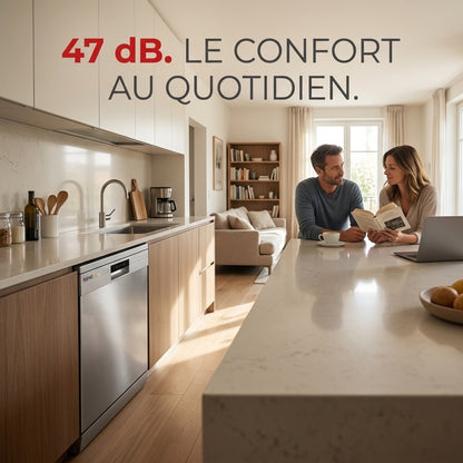 Lave-Vaisselle Pose Libre REVO Soreva 12 – 12 Couverts – 47 dB – 6 Programmes – Lavage Hygiénique 72°C – Inox