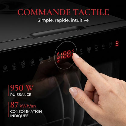 Mini Lave-Vaisselle REVO Miniova – Lave-Vaisselle de Comptoir Compact – Réservoir 5 L – Cycle Rapide 29 min – Séchage – 52,3 dB – Noir