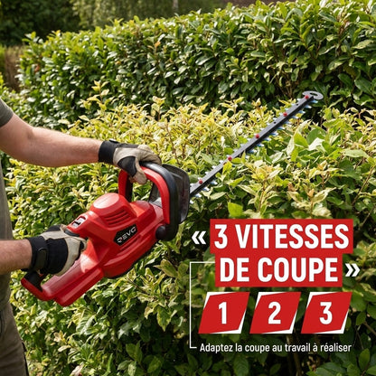 Taille-Haie Sans Fil REVO Vektor 50 – 18 V – Lame 50 cm – Moteur Sans Charbon – 3 Vitesses – Espacement 35 mm