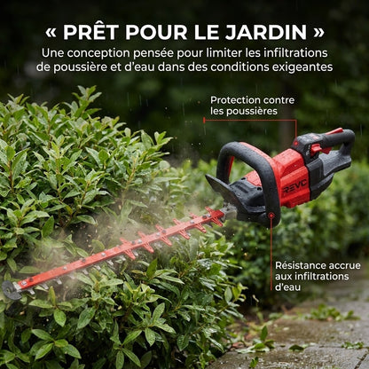 Taille-Haie Sans Fil REVO Stratos 60 – 18 V – Lame 60 cm – Moteur Sans Charbon – 4 400 cps/min – Espacement 35 mm