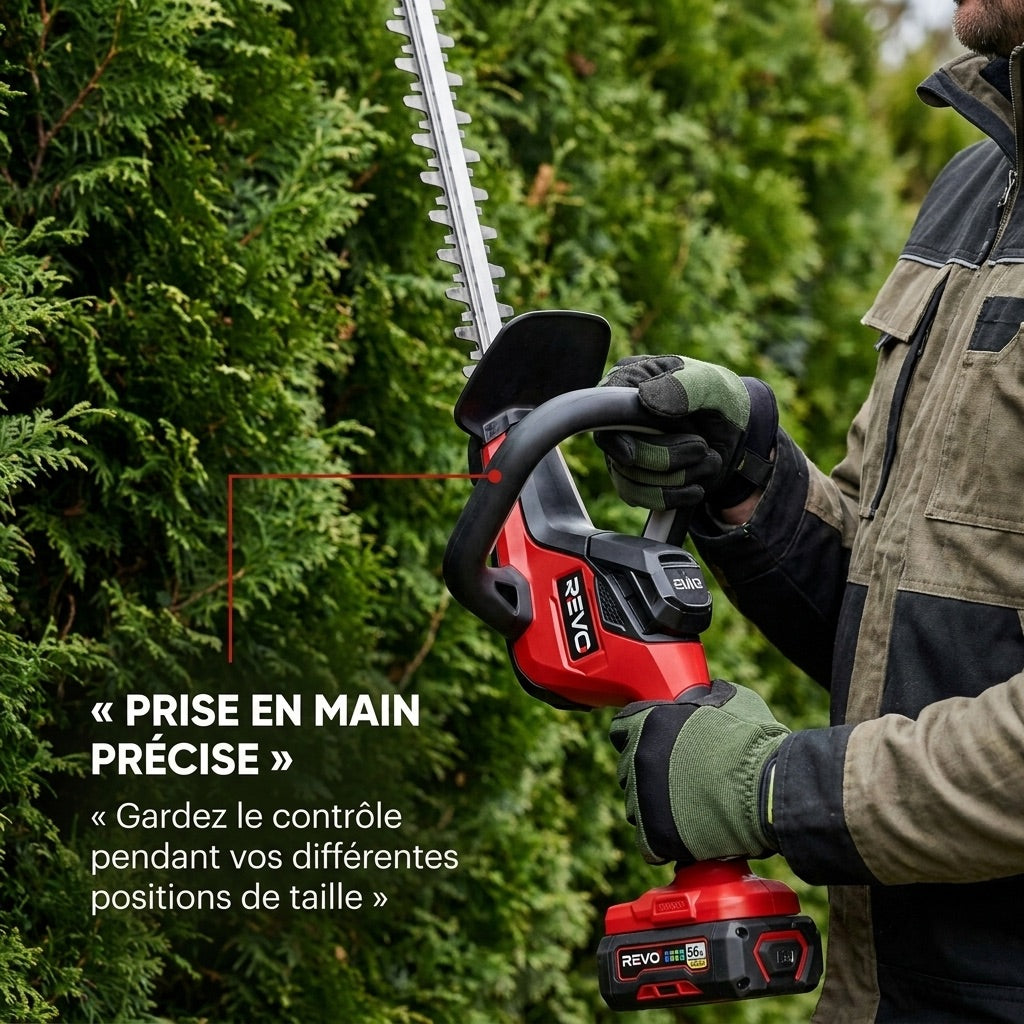 Taille-Haie Sans Fil REVO Ardent 55 – 18 V – Lame 55 cm – Écartement 24 mm – Batterie 2,0 Ah & Chargeur Inclus