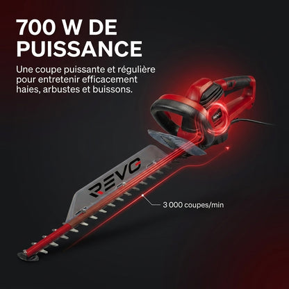 Taille-Haie Électrique REVO Blade 67 – 700 W – Lame 71 cm – Coupe 67 cm – Écartement 30 mm – Poignée Pivotante