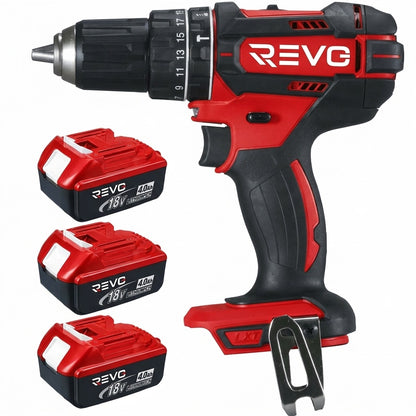 Perceuse à Percussion Sans Fil REVO Torq 62 – 18 V – 62 Nm – 3 Batteries 4,0 Ah – 2 Vitesses