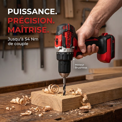 Perceuse-Visseuse Sans Fil REVO Vortex 54 – 18 V – 54 Nm – Moteur Brushless – 2 Vitesses – Mandrin 13 mm – Produit Seul