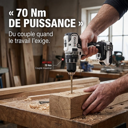 Perceuse-Visseuse Sans Fil REVO Striker 70 – 18 V – 70 Nm – 2 Batteries 5 Ah – Brushless – Mandrin 13 mm – Coffret Inclus