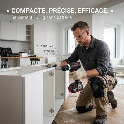 Perceuse-Visseuse à Percussion Sans Fil REVO Core 45 – 18 V – 45 Nm – Brushless – 2 Batteries 3,0 Ah – Mandrin 13 mm – Coffret Inclus
