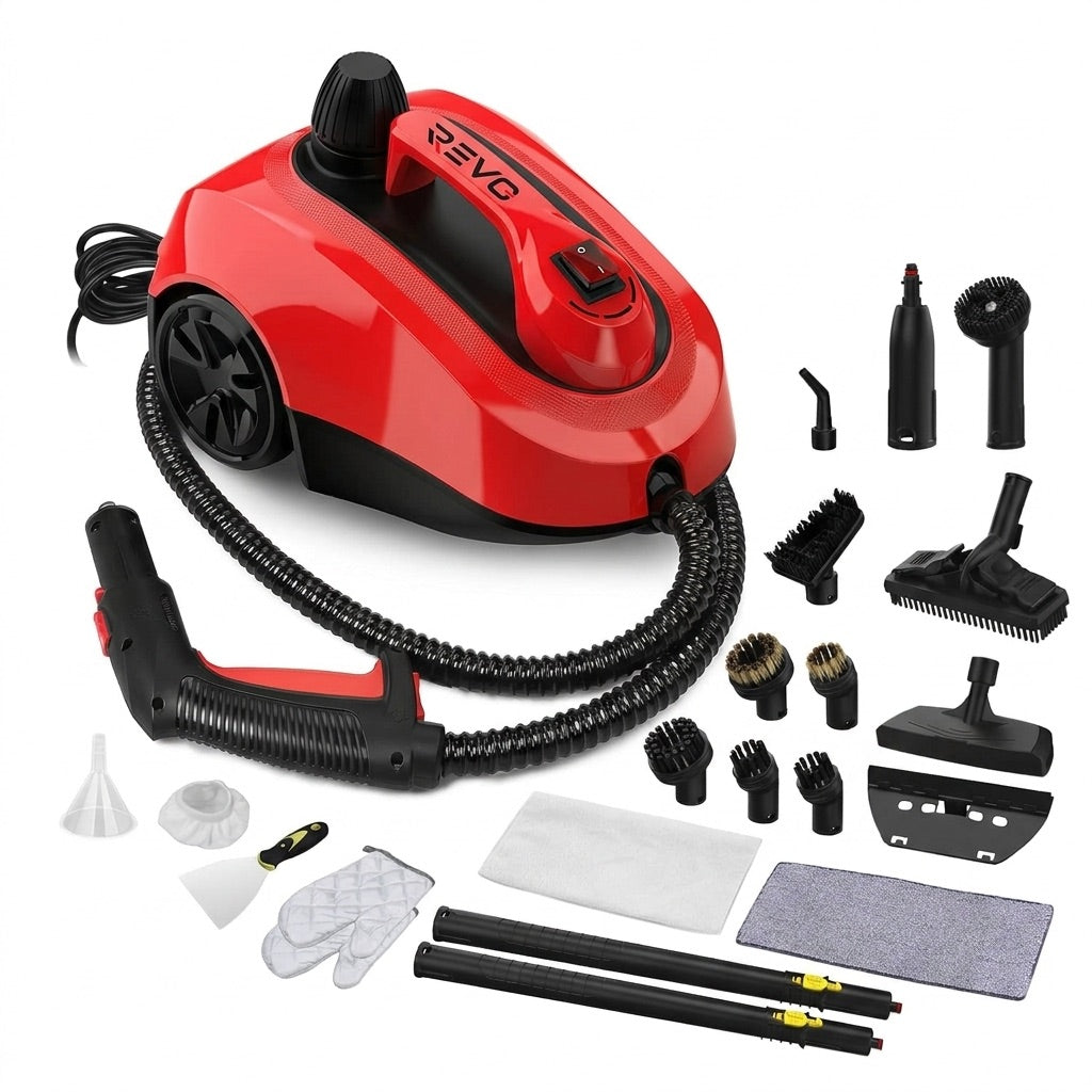Nettoyeur Vapeur REVO Vaporis 2000 – 2 000 W – Vapeur jusqu’à 160 °C – 26 Accessoires – Débit Réglable – Câble 5 m