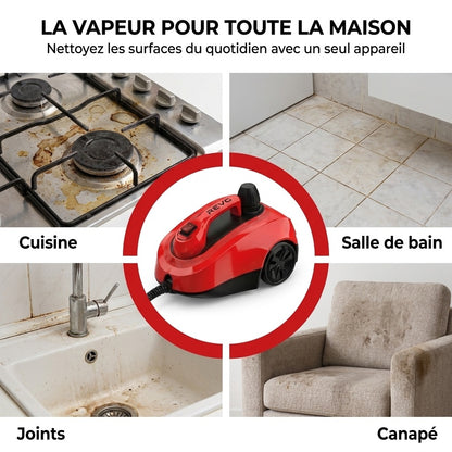 Nettoyeur Vapeur REVO Vaporis 2000 – 2 000 W – Vapeur jusqu’à 160 °C – 26 Accessoires – Débit Réglable – Câble 5 m