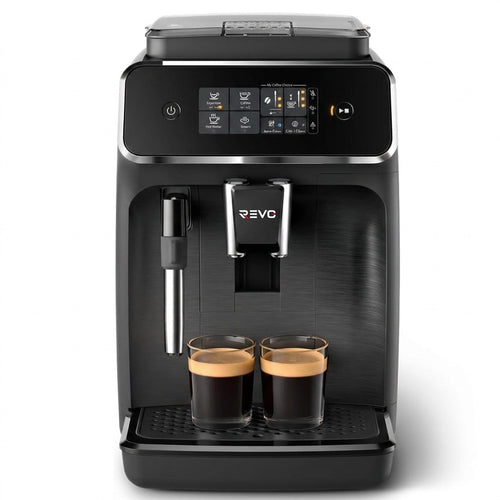 Machine à Café à Grains REVO Crema – Expresso Broyeur Automatique 1 500 W – 2 Cafés – Écran Tactile – Mousseur à Lait – 1,8 L